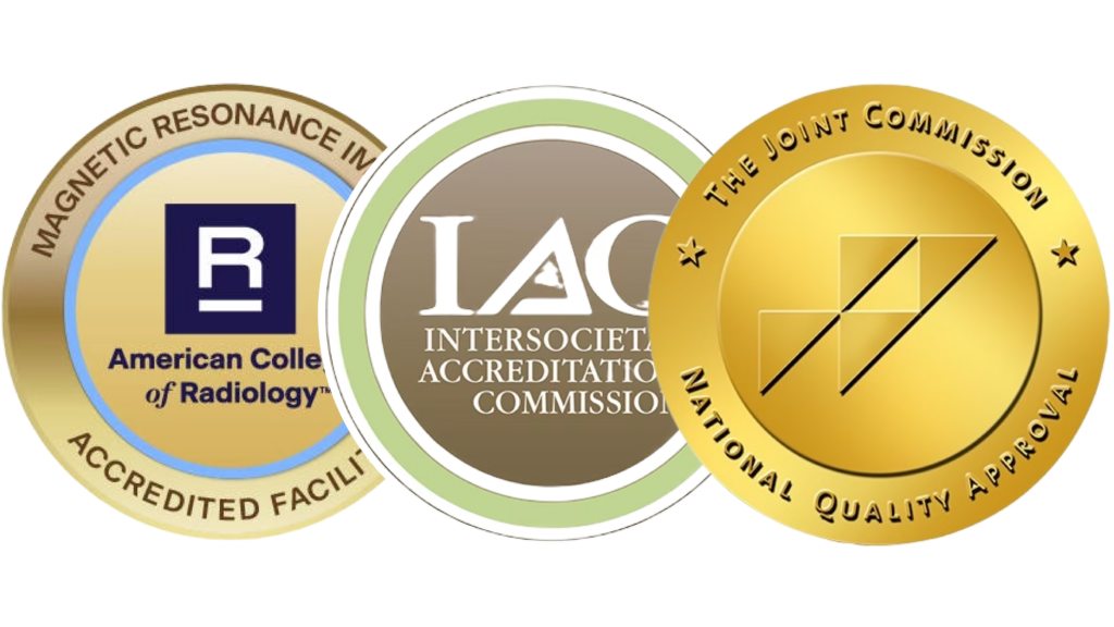 ACR, IAC, and The Joint Commission (TJC) accreditation seals